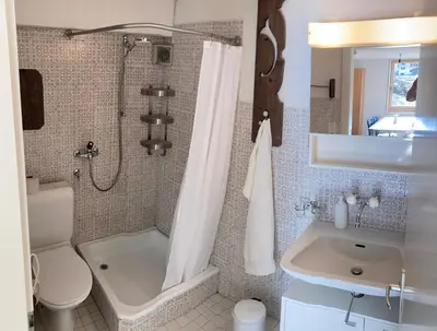 Ein Badezimmer in der Unterkunft Chalet Wasserfall 3-Zimmerferienwohnung möbliert