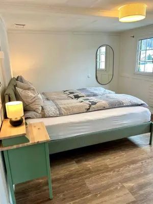 Ein Bett oder Betten in einem Zimmer der Unterkunft Chalet im Wallis