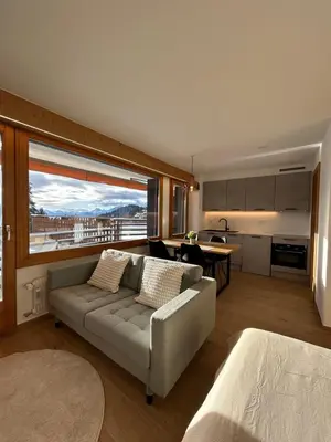 Ein Sitzbereich in der Unterkunft Studio moderne et cosy avec piscine et sauna