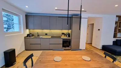 Küche/Küchenzeile in der Unterkunft Silberdistel Brand-new luxury apartment with private terrace