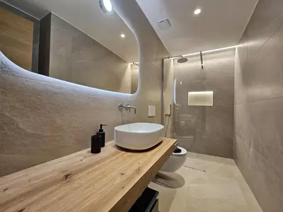 Ein Badezimmer in der Unterkunft Silberdistel EG