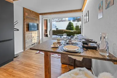 TV/Unterhaltungsangebot in der Unterkunft Studio chalet rénové au centre de la ville