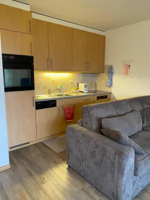 Küche/Küchenzeile in der Unterkunft Magnifique appartement avec vue sur les sommets enneigés