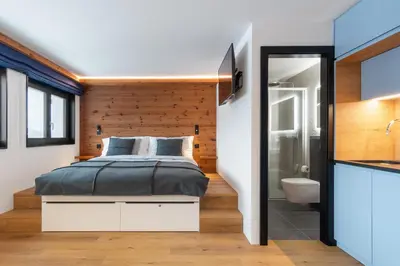 Ein Bett oder Betten in einem Zimmer der Unterkunft Studio Les Bouleaux - 1 lit - 3 pers