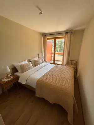 Ein Bett oder Betten in einem Zimmer der Unterkunft Appartement Crans-Montana