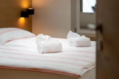 Ein Bett oder Betten in einem Zimmer der Unterkunft central luxury penthouse with great matterhorn view