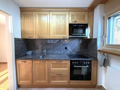 Küche/Küchenzeile in der Unterkunft Schwarzhorn 3- komplett renoviert, tolle Aussicht!