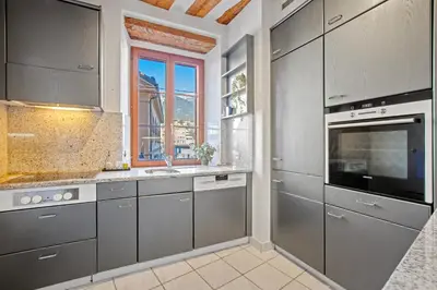 Küche/Küchenzeile in der Unterkunft Appartement élégant dans le Château des Vidomnes