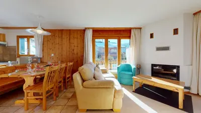 Ein Sitzbereich in der Unterkunft Crêtes X1 023 - SUNNY apartment 5 pers
