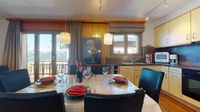Küche/Küchenzeile in der Unterkunft Greppons O 020 - MOUNTAIN apartment 5 pers