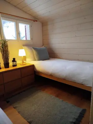 Ein Bett oder Betten in einem Zimmer der Unterkunft Chalet Sonnenhof Wengen