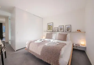 Ein Bett oder Betten in einem Zimmer der Unterkunft Chalet Silence