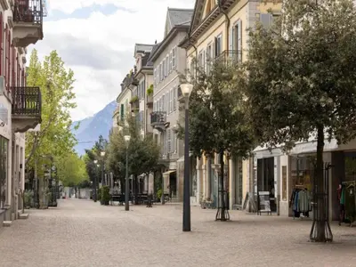 Ein allgemeiner Bergblick oder ein Berglick von der Ferienwohnung aus