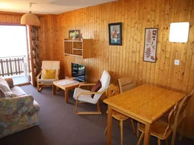 Ein Sitzbereich in der Unterkunft Apartment in Veysonnaz with ski room