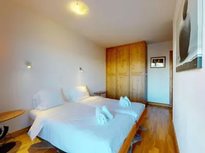 Ein Bett oder Betten in einem Zimmer der Unterkunft Apartment in Veysonnaz with Ski-In Ski-Out