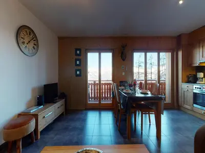Küche/Küchenzeile in der Unterkunft Apartment in Veysonnaz with Ski-In Ski-Out