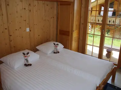 Ein Bett oder Betten in einem Zimmer der Unterkunft Chalet in Veysonnaz near Ski Slopes