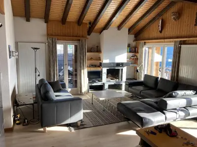 Ein Sitzbereich in der Unterkunft Family apartment with terrace