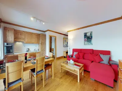 Küche/Küchenzeile in der Unterkunft Modern apartment in Veysonnaz