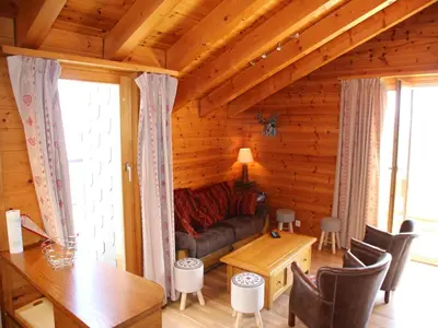 Ein Sitzbereich in der Unterkunft 3-bedroom apartment in Veysonnaz