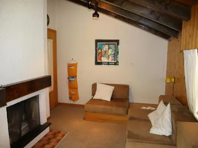 Ein Sitzbereich in der Unterkunft Apartment in Veysonnaz with Mountain Views
