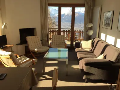 Ein Sitzbereich in der Unterkunft Apartment in 4 Vallées near Ski Lift