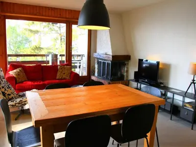 Ein Sitzbereich in der Unterkunft Apartment in Veysonnaz near Cable Car