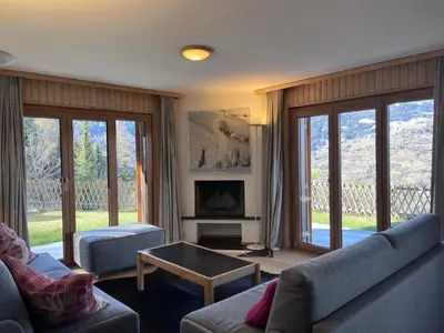 Ein Sitzbereich in der Unterkunft Apartment in Veysonnaz with Private Balcony