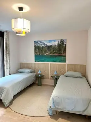 Ein Bett oder Betten in einem Zimmer der Unterkunft Calm and Luxurious Retreat