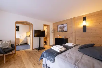 Ein Bett oder Betten in einem Zimmer der Unterkunft Studio zentral in Grindelwald