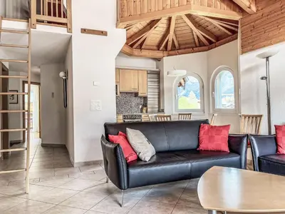 Ein Sitzbereich in der Unterkunft Apartment Residence Chateau B-3 by Interhome