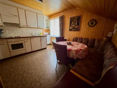 Küche/Küchenzeile in der Unterkunft Staldenried Ferienwohnung