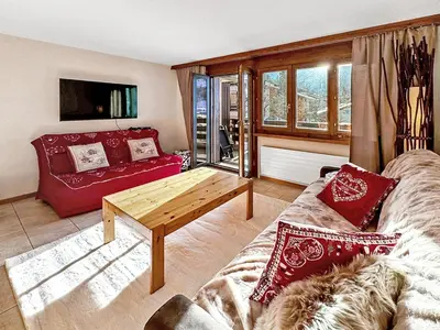 Ein Sitzbereich in der Unterkunft Matterhorn Horizon - Zermatt Swiss Alps
