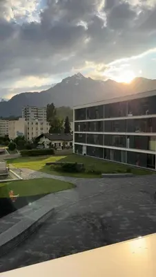 Ein allgemeiner Bergblick oder ein Berglick von der Ferienwohnung aus