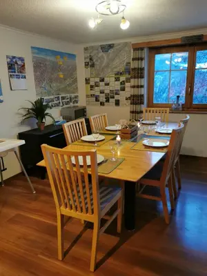 Ein Sitzbereich in der Unterkunft Chalet Sandgrube