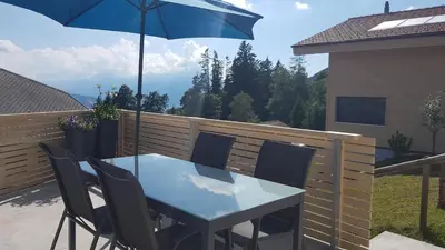 Ein Balkon oder eine Terrasse in der Unterkunft Bijou Waldeggli