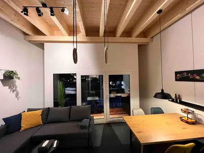 Ein Sitzbereich in der Unterkunft studio suite im Fresh Cube