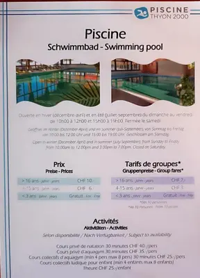 Der Swimmingpool an oder in der Nähe von Thyon 2000, Vex, Les Collons, studio Velan 218