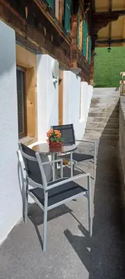 Ein Balkon oder eine Terrasse in der Unterkunft Dorfblick