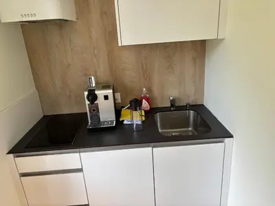 Küche/Küchenzeile in der Unterkunft Hotel des Alpes