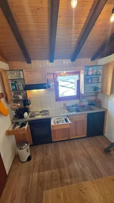 Küche/Küchenzeile in der Unterkunft Lonys Wanderlust Nahe Zermatt