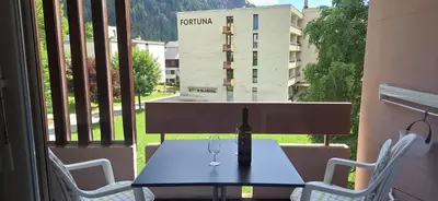 Ein allgemeiner Bergblick oder ein Berglick von der Ferienwohnung aus