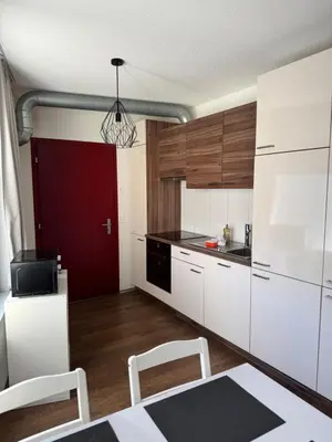 Küche/Küchenzeile in der Unterkunft Red Nest