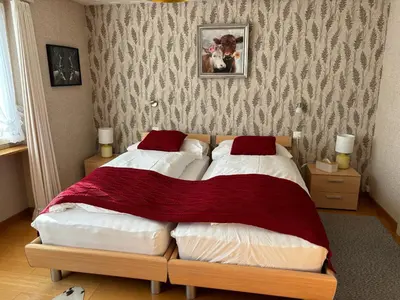 Ein Bett oder Betten in einem Zimmer der Unterkunft Alpina Boutique Hotel Interlaken - Ringgenberg - Adults only !