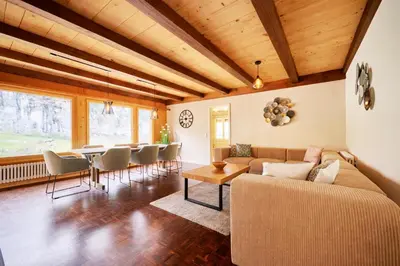 Ein Sitzbereich in der Unterkunft Chalet Mountain Love, spectacular views, spacious & luxurious