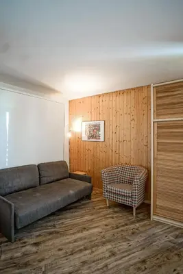Ein Sitzbereich in der Unterkunft Mont-Fort 10 - 4 pers - au pied des pistes