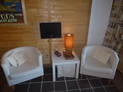 Ein Sitzbereich in der Unterkunft Melezes S 031 - SKI LIFT studio 4 pers