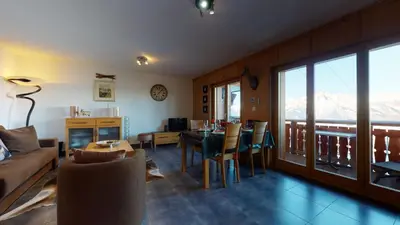 Ein Sitzbereich in der Unterkunft Hauts de Veysonnaz HV1 011 - SAUNA apartment 4 per