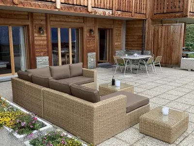 Ein Sitzbereich in der Unterkunft Hauts de Veysonnaz HV1 002 - SAUNA apartment 6 per