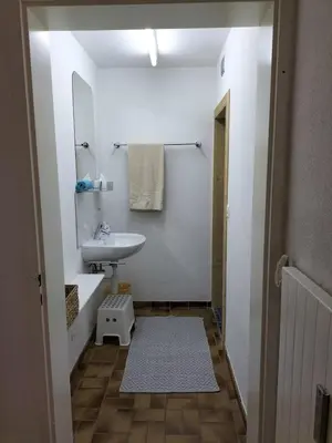 Ein Badezimmer in der Unterkunft Grosszügige, charmante Wohnung in den Bergen